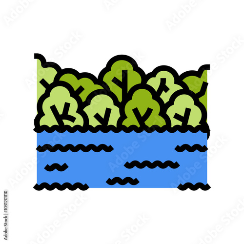 flooded park disaster color icon vector. flooded park disaster sign. isolated symbol illustration