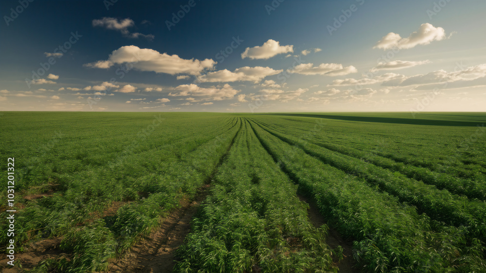 Fototapeta premium field and blue sky
