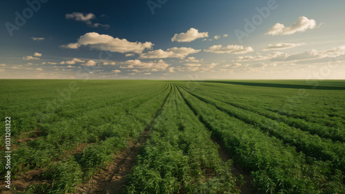 field and blue sky