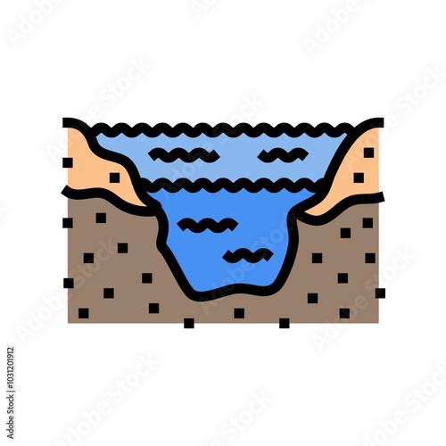 overflowing river disaster color icon vector. overflowing river disaster sign. isolated symbol illustration