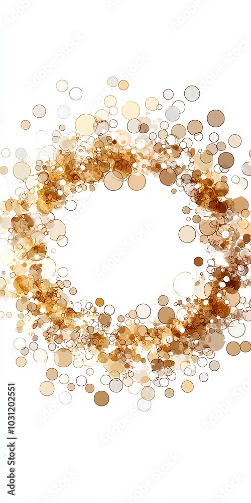 Obraz premium Festive brushstroke champagne bubbles circular wreath