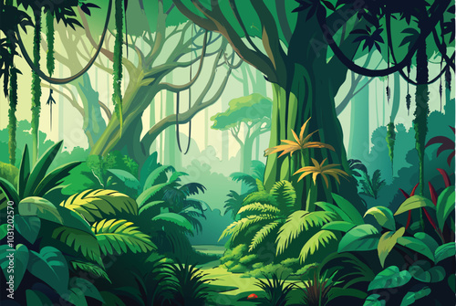 jungle background for video vector illustration 