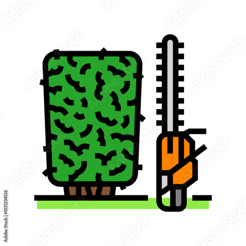 hedge trimming garden maintenance color icon vector. hedge trimming garden maintenance sign. isolated symbol illustration