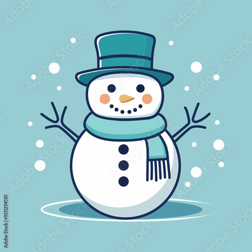 colours merry christmas snowman vector