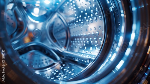 A close up of a washing machine with the door open