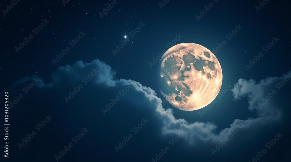moon in the night with stars and cloud, moon view at the night, beautiful moon with stars moon in the night with stars and cloud, moon view at the night, beautiful moon with stars