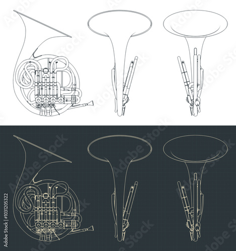 French horn blueprints