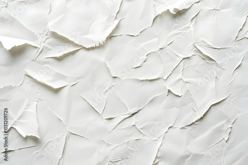 White Crumpled Paper Texture Background