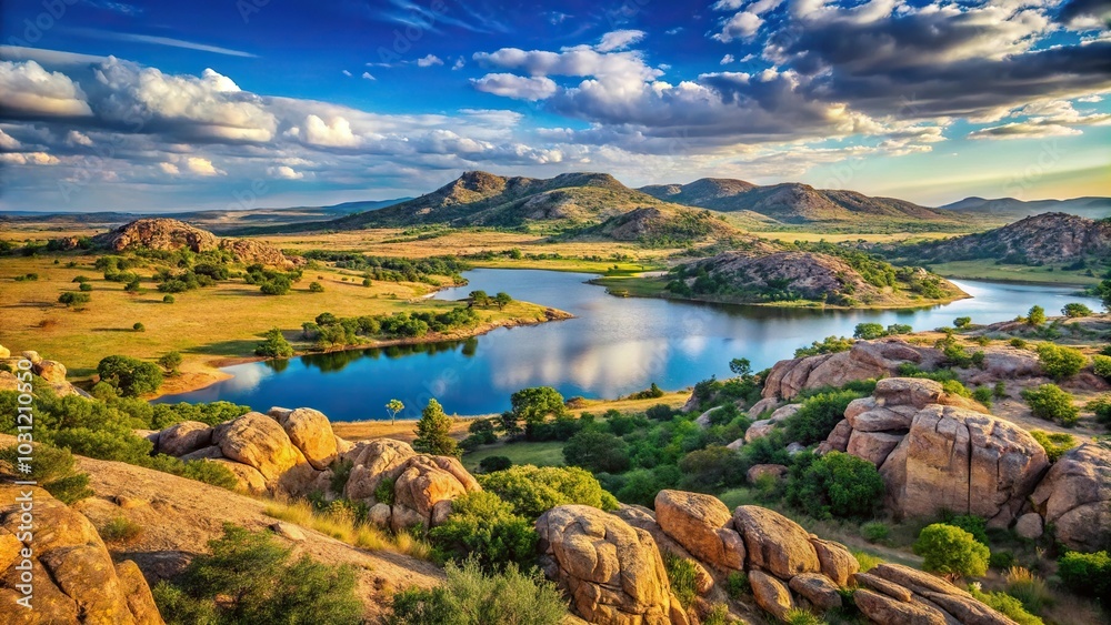 Landscape at the Wichita Mountains Wildlife Refuge in southwestern Oklahoma Landscape at the Wichita Mountains Wildlife Refuge in southwestern Oklahoma
