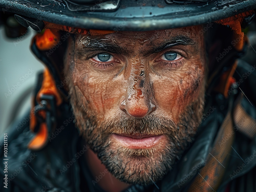 Intense Portrait of a Man with a Determined Look Intense Portrait of a Man with a Determined Look