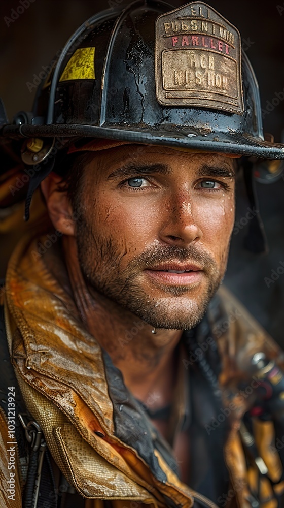 Portrait of a Firefighter: A Look of Determination Portrait of a Firefighter: A Look of Determination