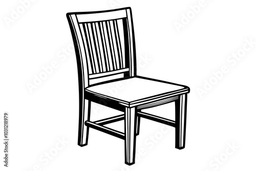  Beautiful chair made from wood vector art illustration photo