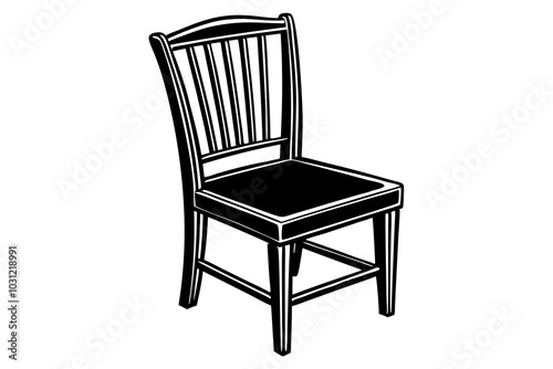  Beautiful chair made from wood vector art illustration photo