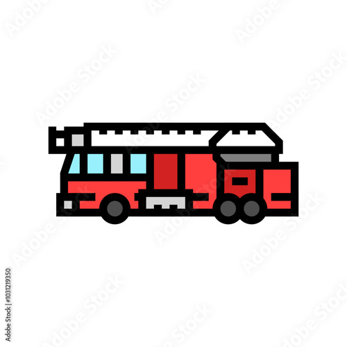 fire truck wildfire disaster color icon vector. fire truck wildfire disaster sign. isolated symbol illustration