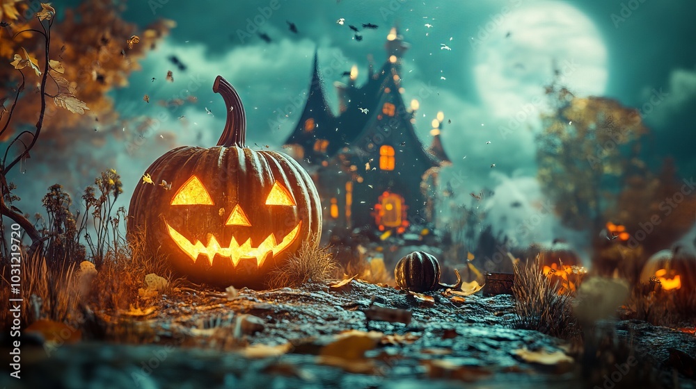 Fototapeta premium Halloween concept art design