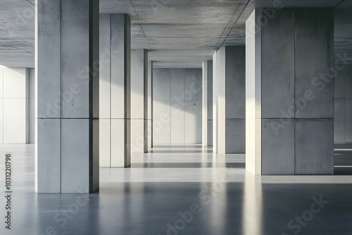 Abstract Concrete Columns Architecture Background