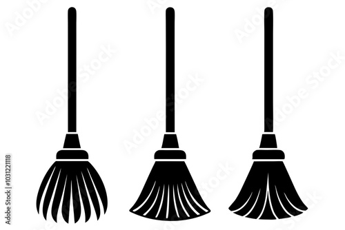 broom symbol silhouette icon illustration