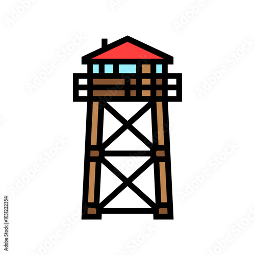 firewatch tower wildfire disaster color icon vector. firewatch tower wildfire disaster sign. isolated symbol illustration