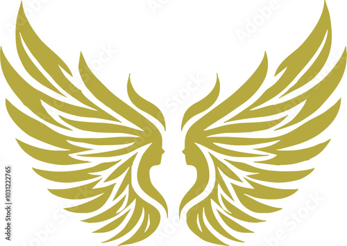 Divine Angel Wings vector. Elegant Spiritual Design