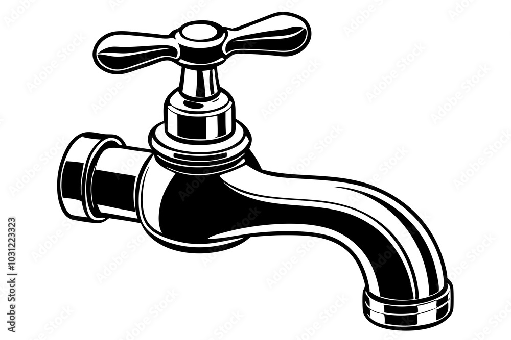 Tap on white background. vector art illustration Tap on white background. vector art illustration