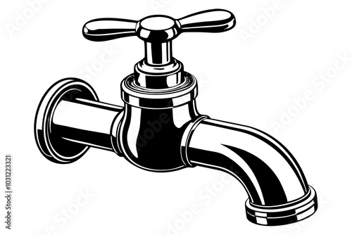 Tap on white background. vector art illustration