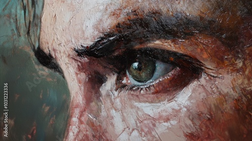 Close-Up of Detailed Human Eye in Artistic Style