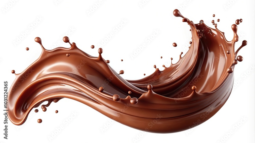 liquid chocolate splash wave isolated on white background liquid chocolate splash wave isolated on white background