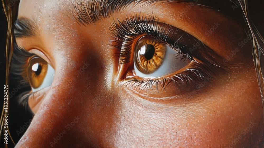 Close-Up of Striking Brown Eyes with Intense Detail Close-Up of Striking Brown Eyes with Intense Detail