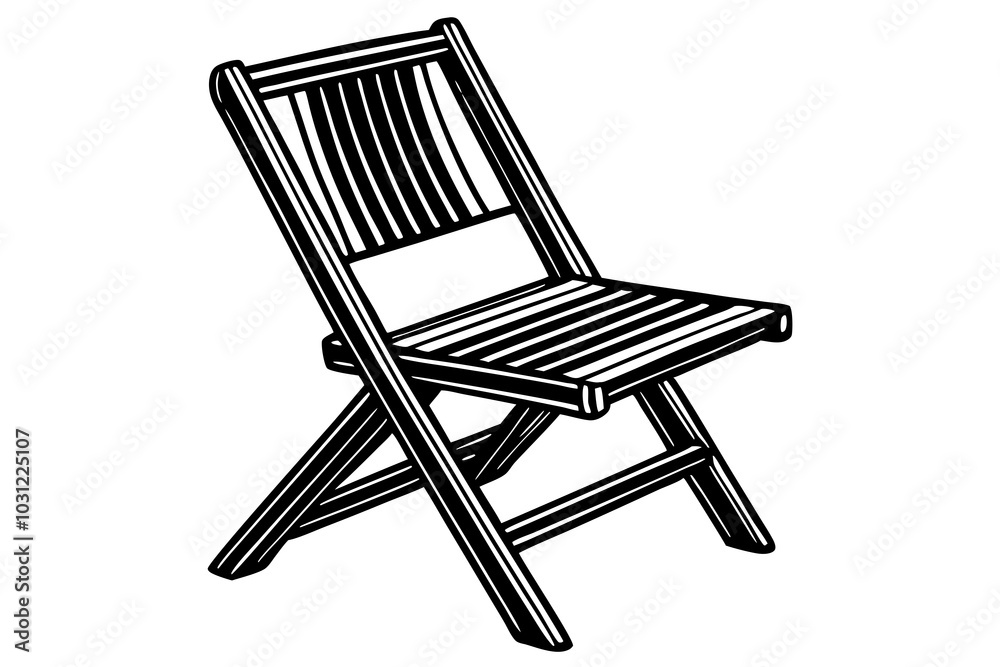 Folding wooden chair isolated on white background Folding wooden chair isolated on white background