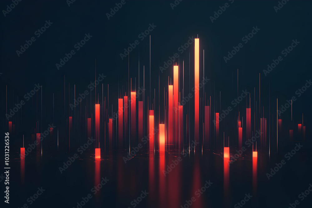 Abstract 3D Background with Red Glowing Bars Abstract 3D Background with Red Glowing Bars