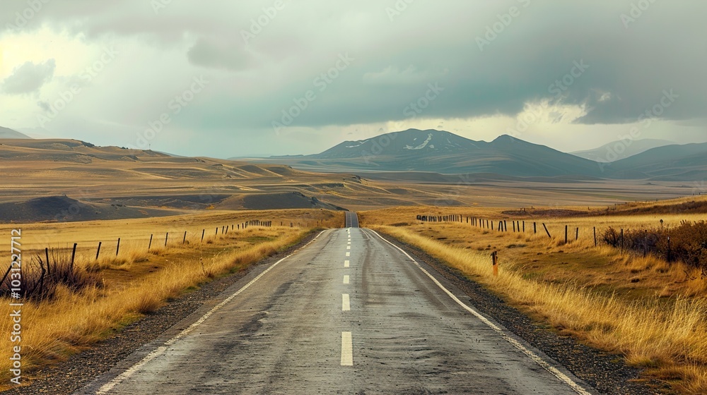 Scenic Road Through Mountainous Landscape Scenic Road Through Mountainous Landscape
