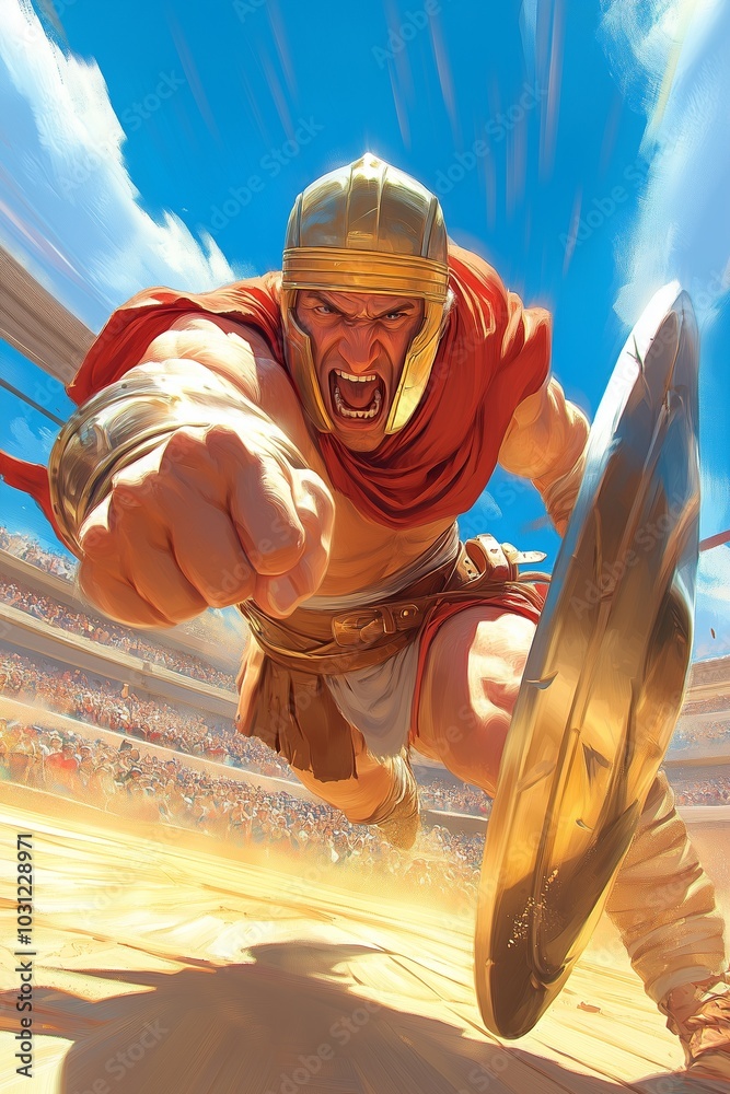 Obraz premium Charge of the warrior,generated ai