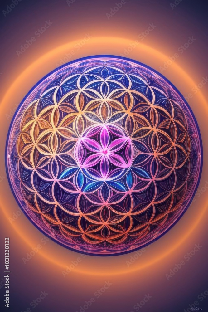 colorful Flower of Life wallpaper