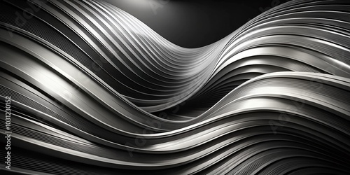 Abstract Black and White Wavy Lines Background - Drone Photography for Modern Design