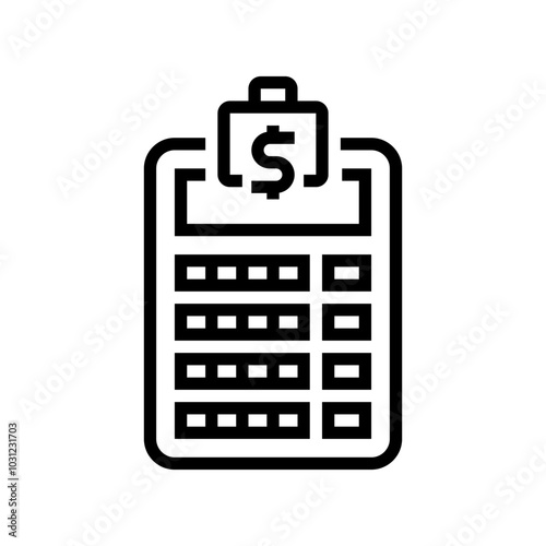 calculator budget planning line icon vector. calculator budget planning sign. isolated contour symbol black illustration