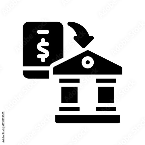 banking glyph icon