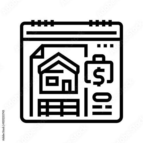 mortgage payment budget planning line icon vector. mortgage payment budget planning sign. isolated contour symbol black illustration