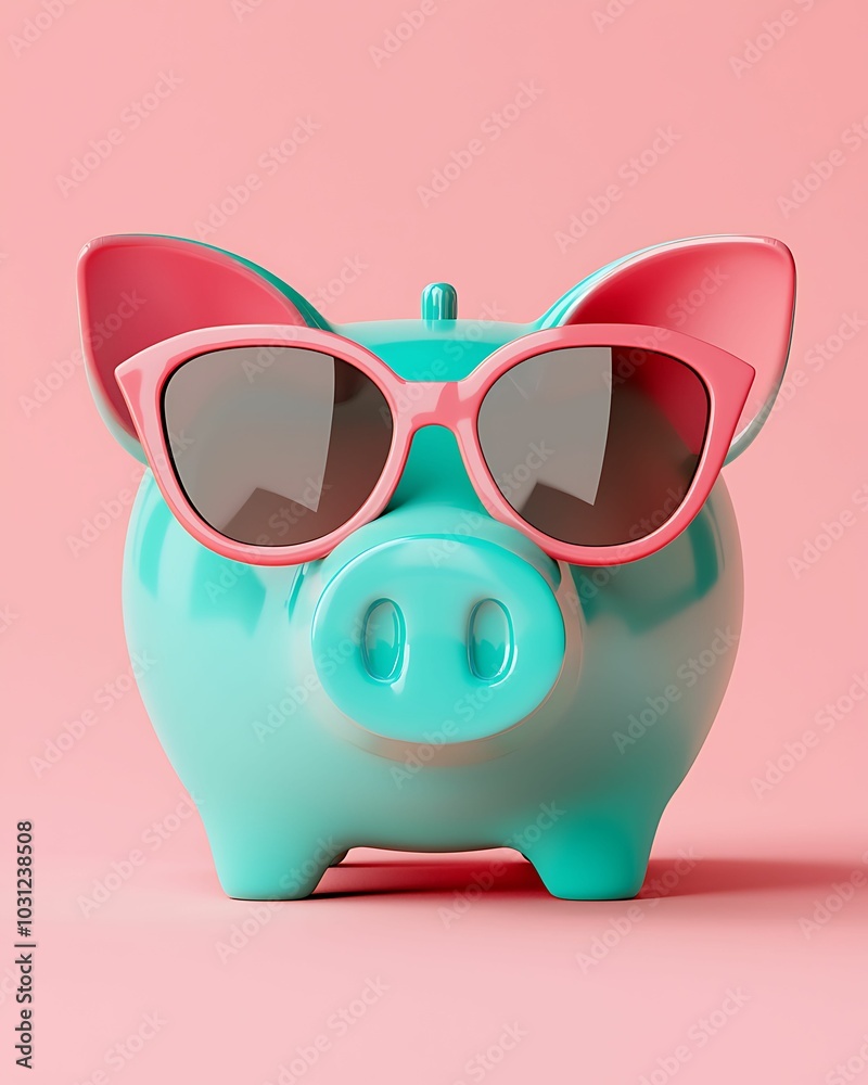 Playful piggy bank in trendy shades a fun take on saving money with style and personality! Playful piggy bank in trendy shades a fun take on saving money with style and personality!