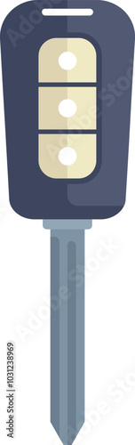 Modern car key with a remote control locking system is shown, emphasizing automotive security