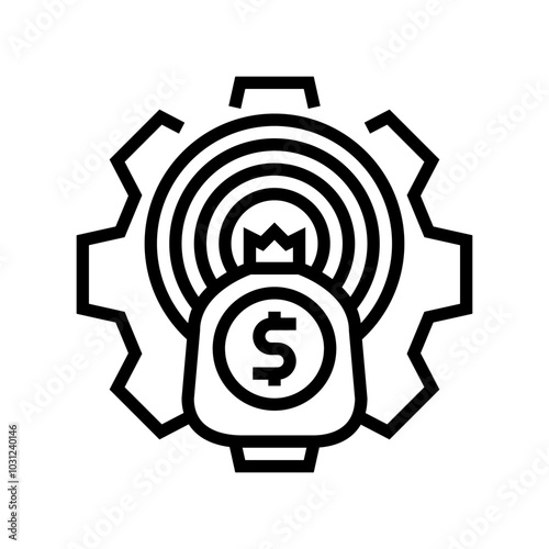 financial goals budget planning line icon vector. financial goals budget planning sign. isolated contour symbol black illustration