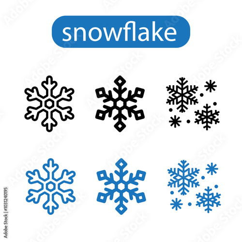 Snowflake icon vector illustration.
