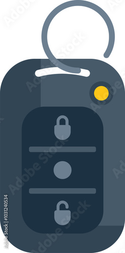 This car key fob is unlocking a vehicle with a wireless remote control