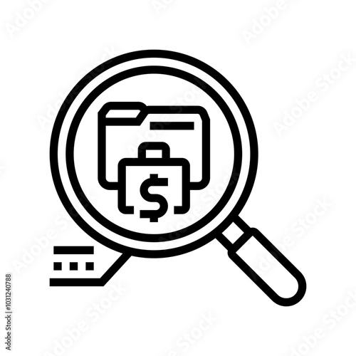 reviews budget planning line icon vector. reviews budget planning sign. isolated contour symbol black illustration
