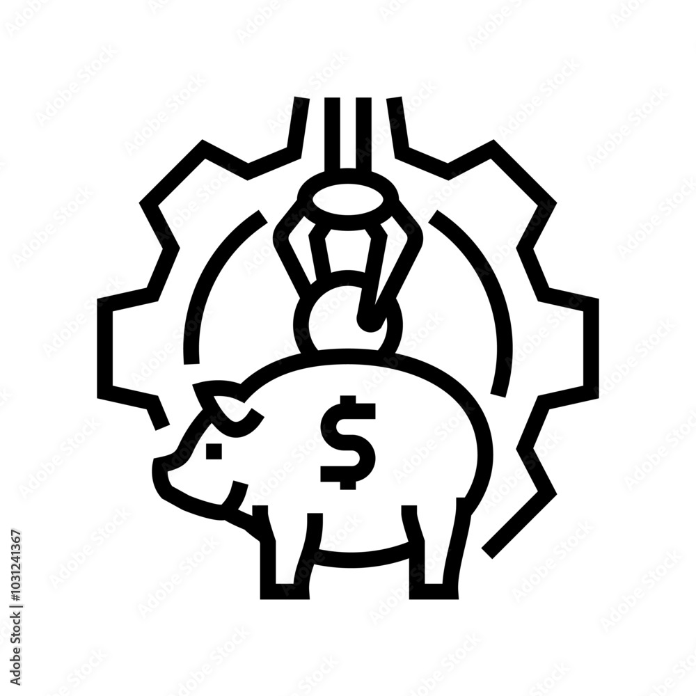 automatic savings budget planning line icon vector. automatic savings budget planning sign. isolated contour symbol black illustration automatic savings budget planning line icon vector. automatic savings budget planning sign. isolated contour symbol black illustration