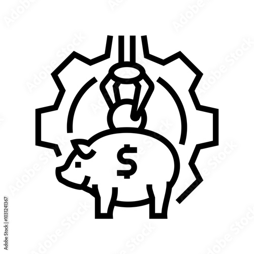 automatic savings budget planning line icon vector. automatic savings budget planning sign. isolated contour symbol black illustration