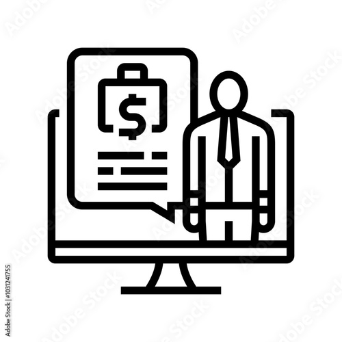 financial advisor budget planning line icon vector. financial advisor budget planning sign. isolated contour symbol black illustration