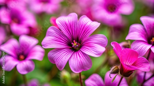 Pink sorrel with purple flowers in a close-up shot, Pink sorrel, windowbox woodsorrel, jointed woodsorrel