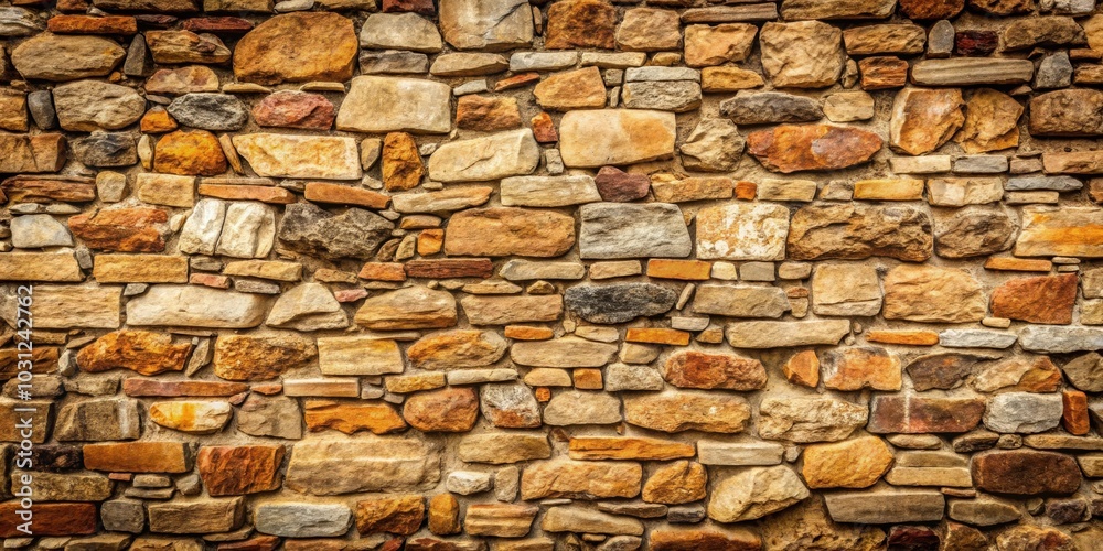 Obraz premium Stone wall texture background with rough and rustic appearance, stone, wall, texture, background, rough, rustic