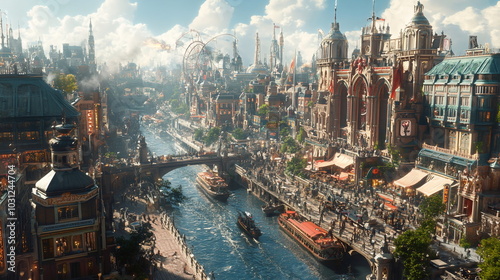 Timeless City with a Blend of History, Fantasy, and Industry
