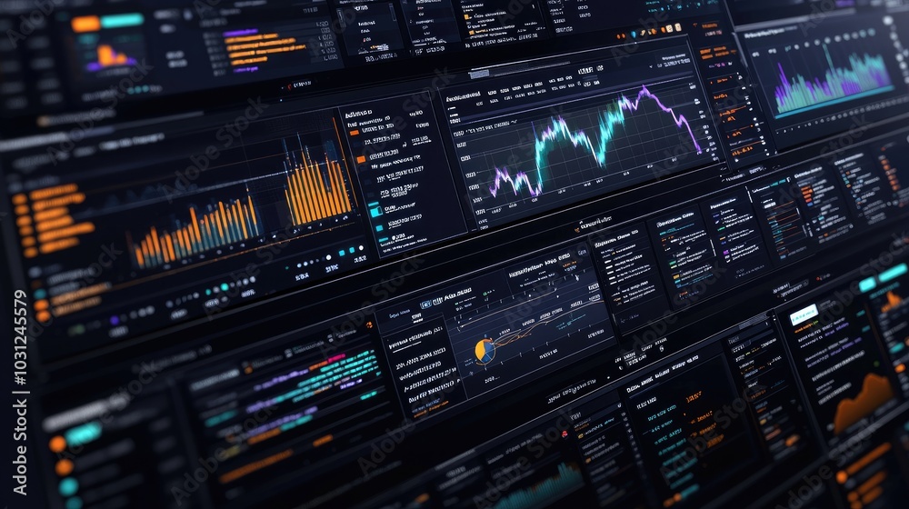 Obraz premium Data Analytics Dashboard with Charts and Graphs